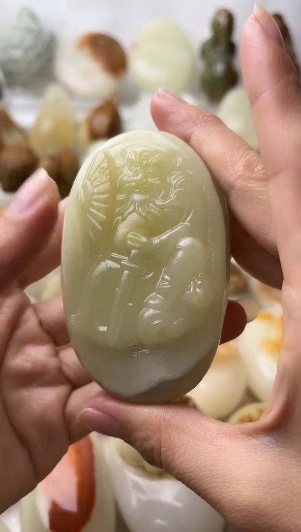 石材古青石棉纹正常不退换钟馗