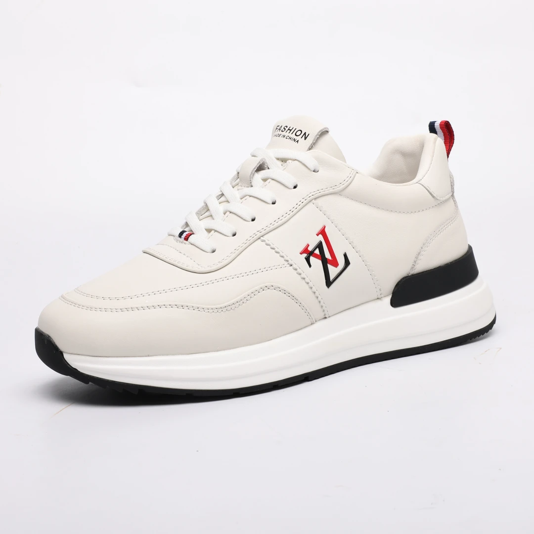 欧洲站新款头层牛皮低帮男鞋休闲时尚百搭透气潮男阿甘跑步潮鞋