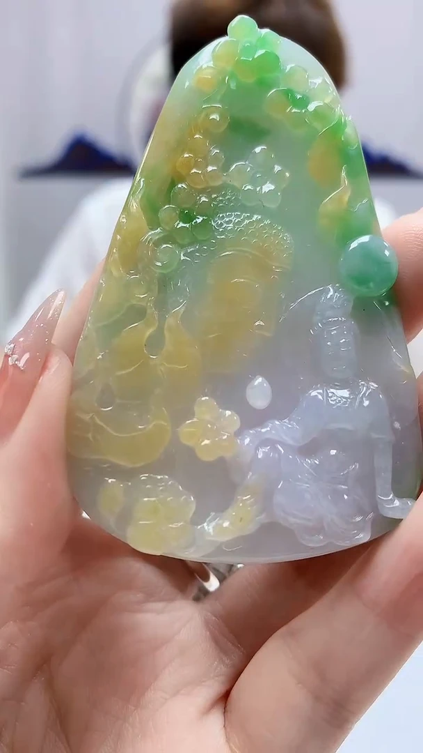 定制翡翠未镶嵌4868DD-毛货挂件46