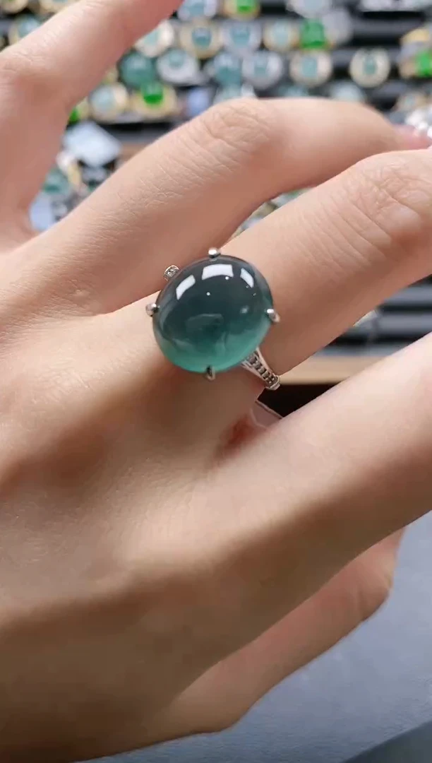 【闪购商品】翡翠戒指银S925镶嵌51151