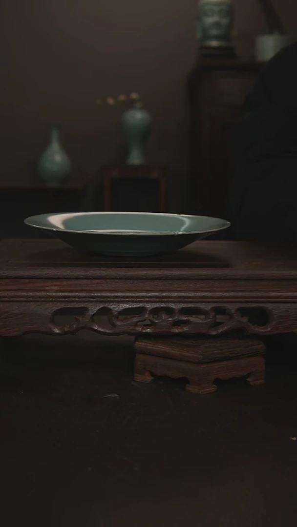 摆件瓷仿古手工折腰盘