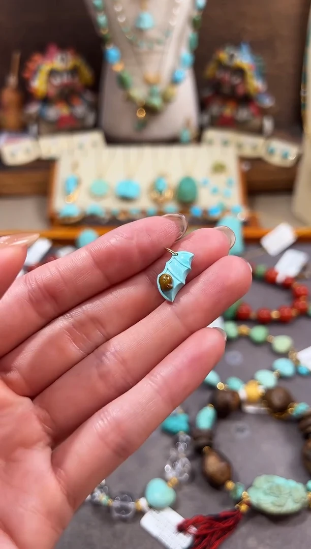 18K金镶嵌绿松石提溜绿松石提溜