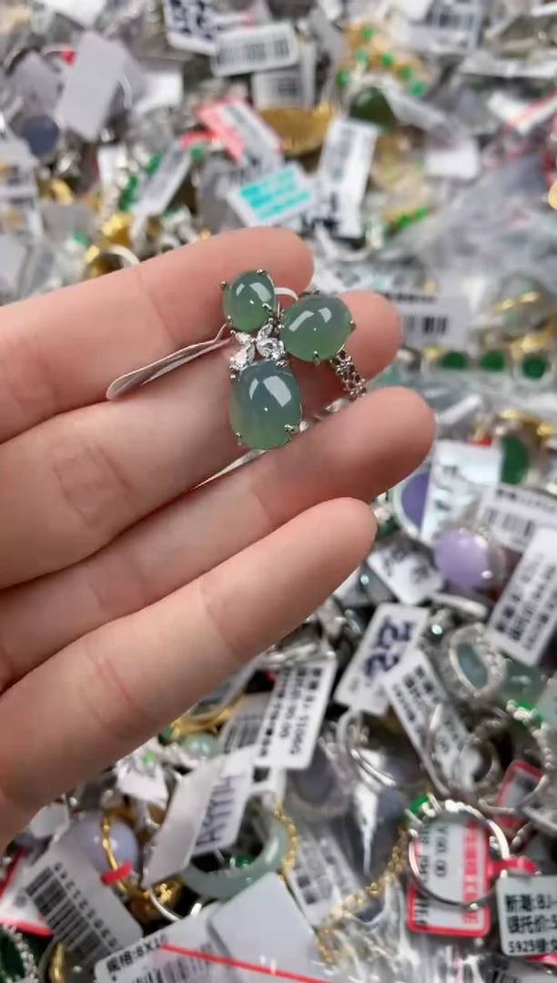 银S925镶嵌戒指翡翠111   4