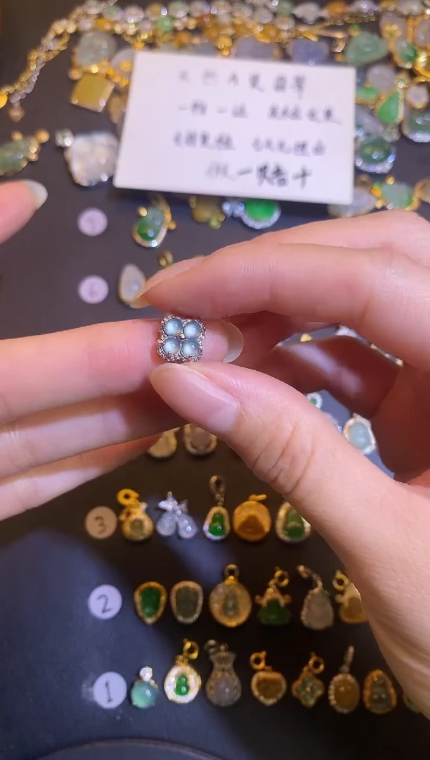 吊坠(不含链)银S925镶嵌翡翠1