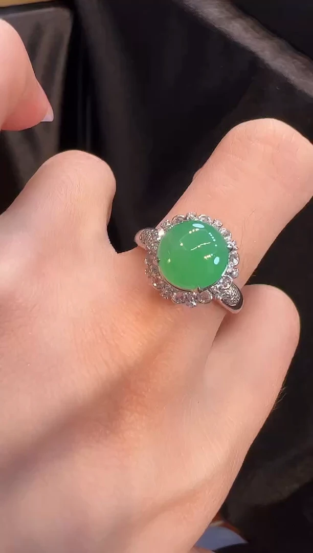 【闪购商品】翡翠戒指18K金镶嵌戒指