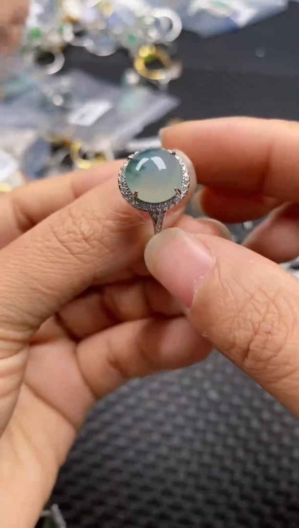 银S925镶嵌戒指翡翠13-9