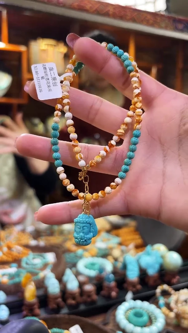 【闪购商品】绿松石颈饰18K金镶嵌项链