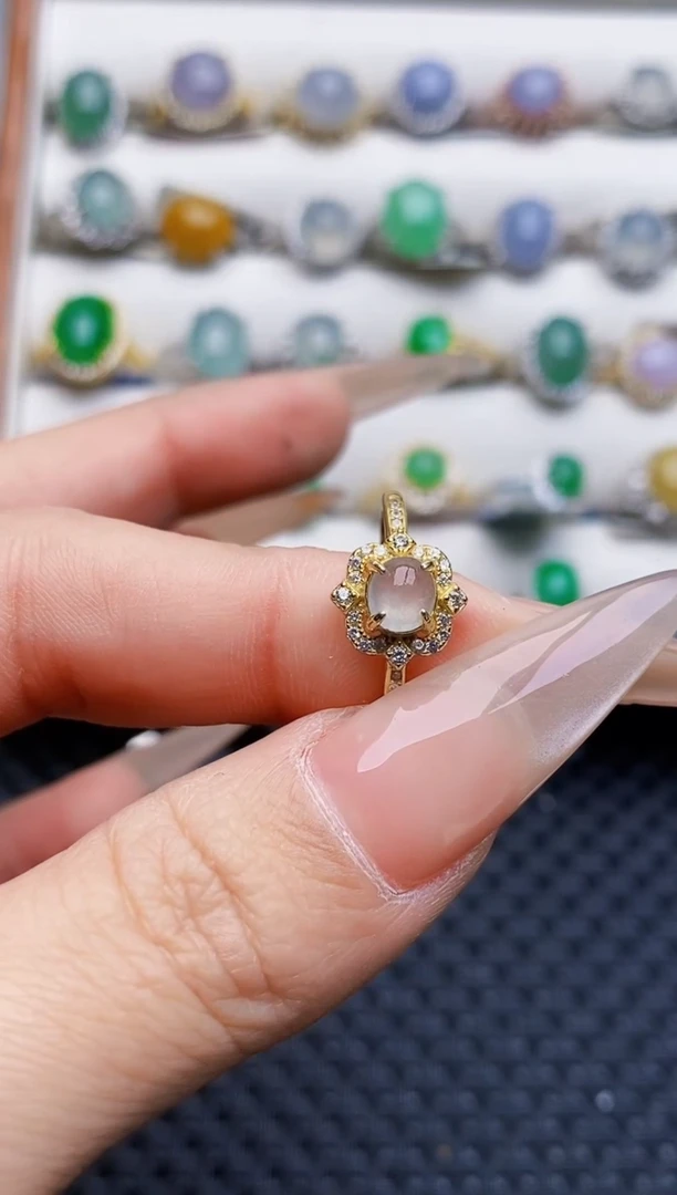 银S925镶嵌戒指翡翠3239