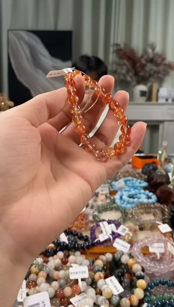 未镶嵌手链水晶红胶花