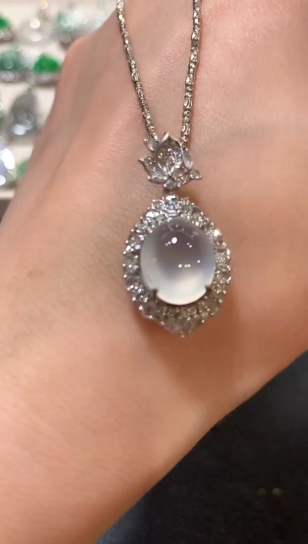 吊坠(不含链)18K金镶嵌翡翠z123