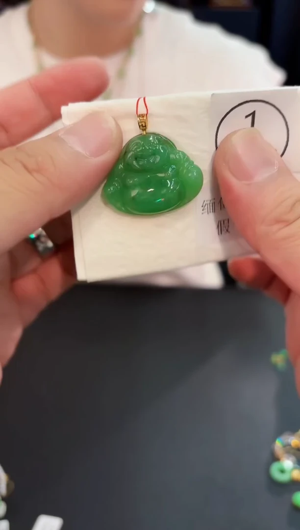 翡翠18K金镶嵌颈饰 缅料A货/支持复检/一件