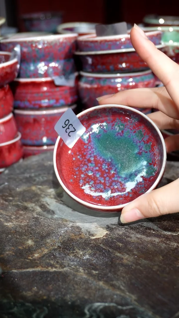 摆件陶精品窑变钧瓷茶器