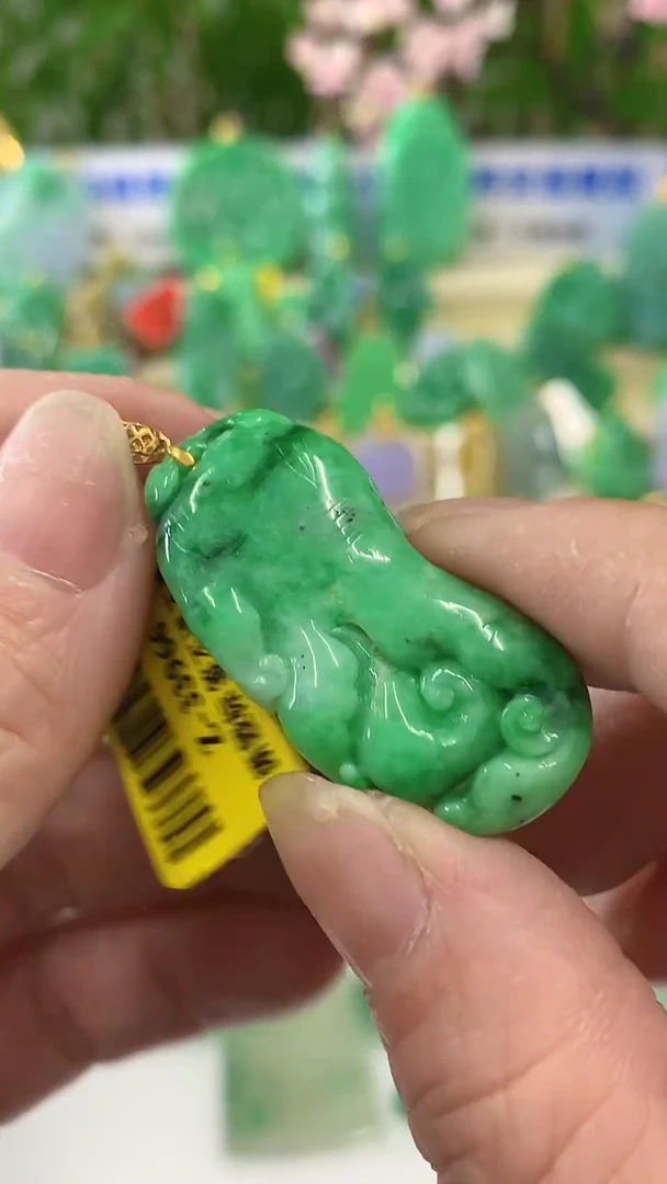 【闪购商品】翡翠颈饰18K金镶嵌挂件