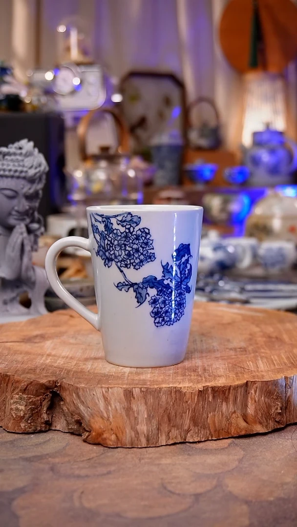 杯子绣球花手工手绘手工手绘