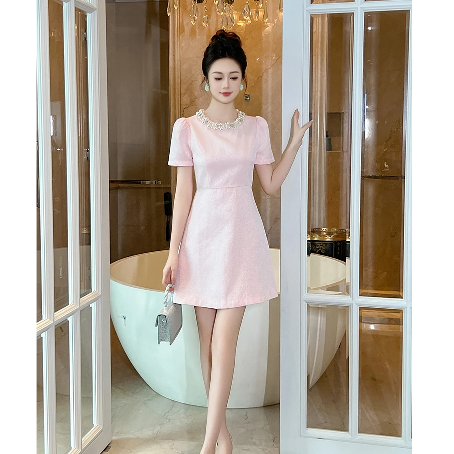 【香香定制】新款法式轻奢时尚显瘦小个子少女收腰连衣裙21251