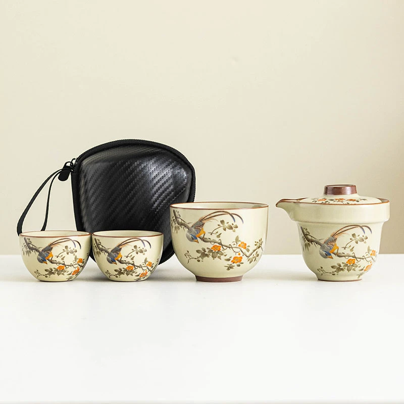 汝窑KK0272喜上眉梢旅行茶具