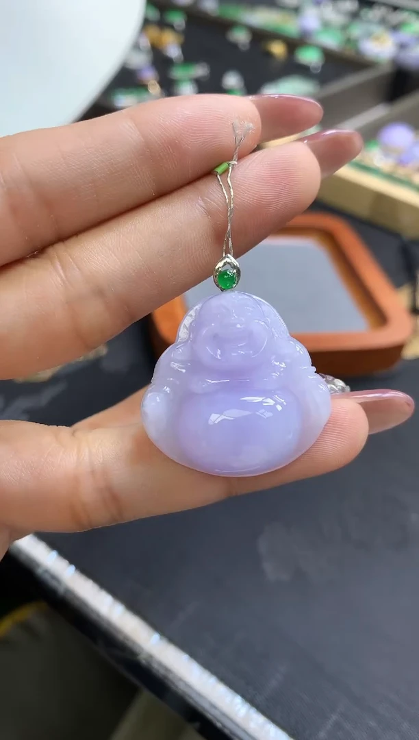 翡翠18K金镶嵌吊坠(不含链)佛公