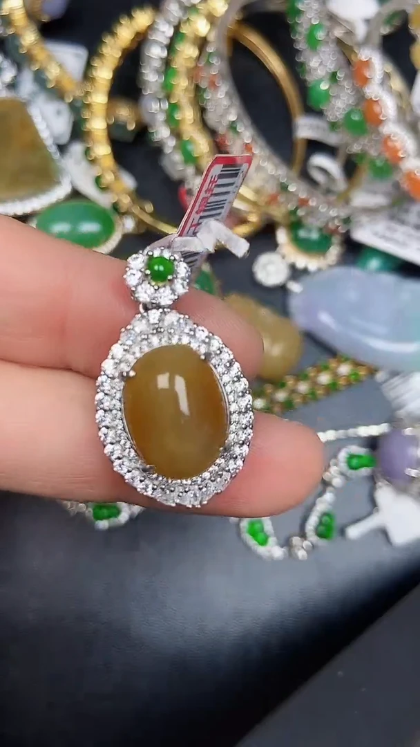 银S925镶嵌戒指翡翠3390