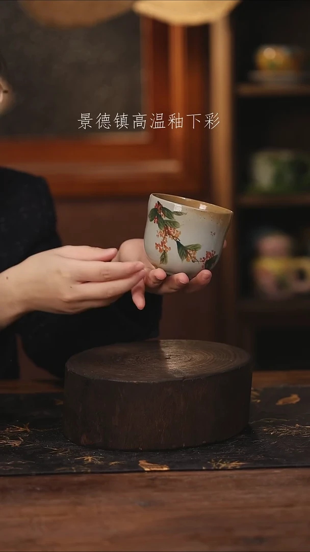 陶瓷景德镇高温釉下手绘陶瓷@L302@