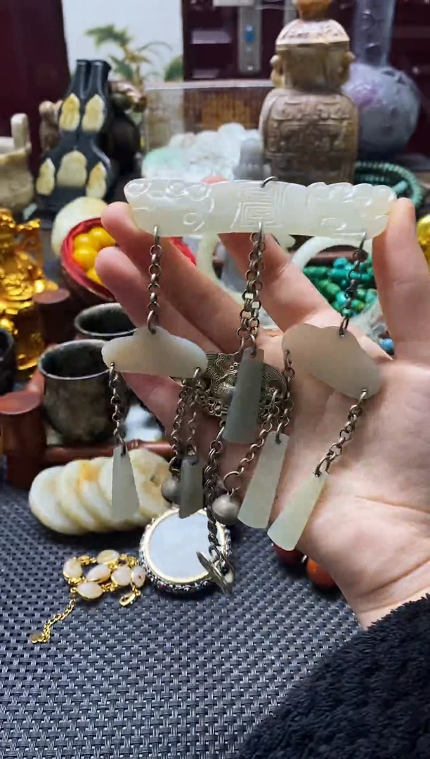合金和田玉挂件腰佩
