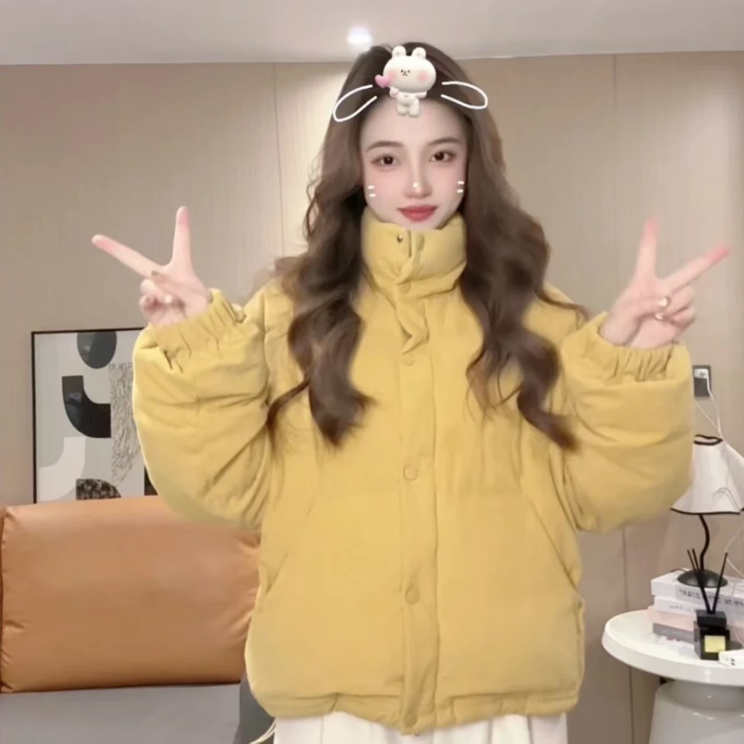 灯芯绒2025新款外套女冬棉服加厚设计感时尚百搭