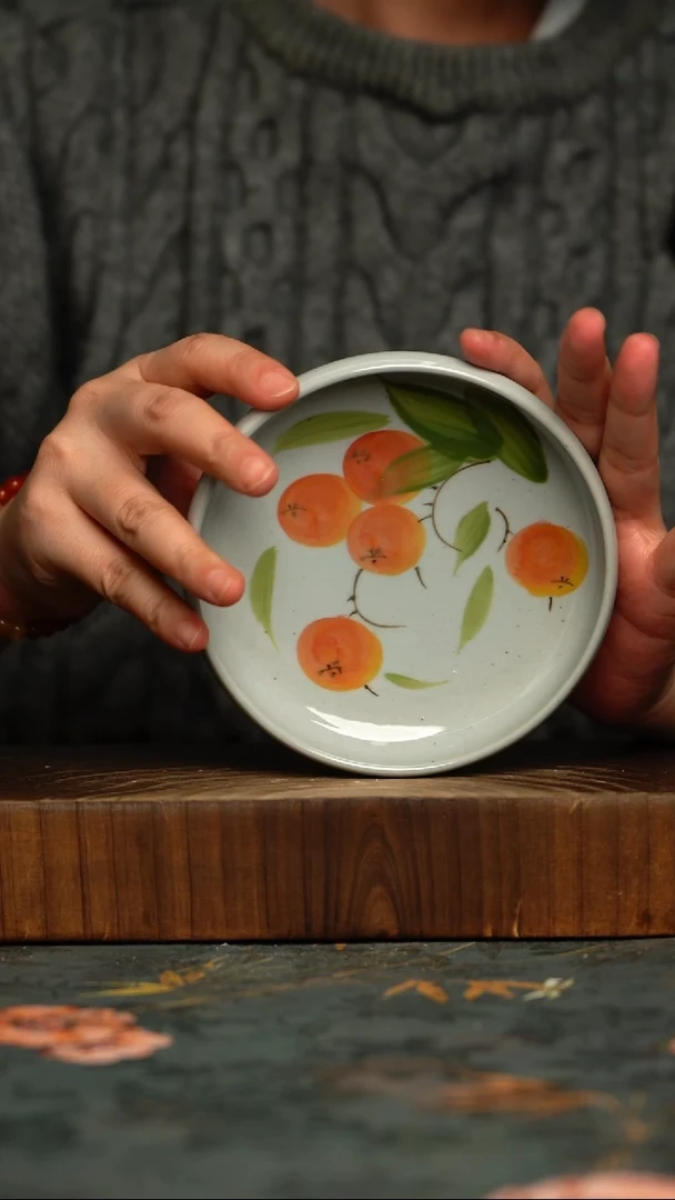 瓷片釉下彩手工手绘同款陶器