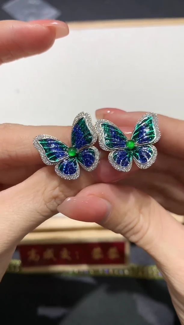 【闪购商品】翡翠耳饰银S925镶嵌3多人多样性随机发货1件