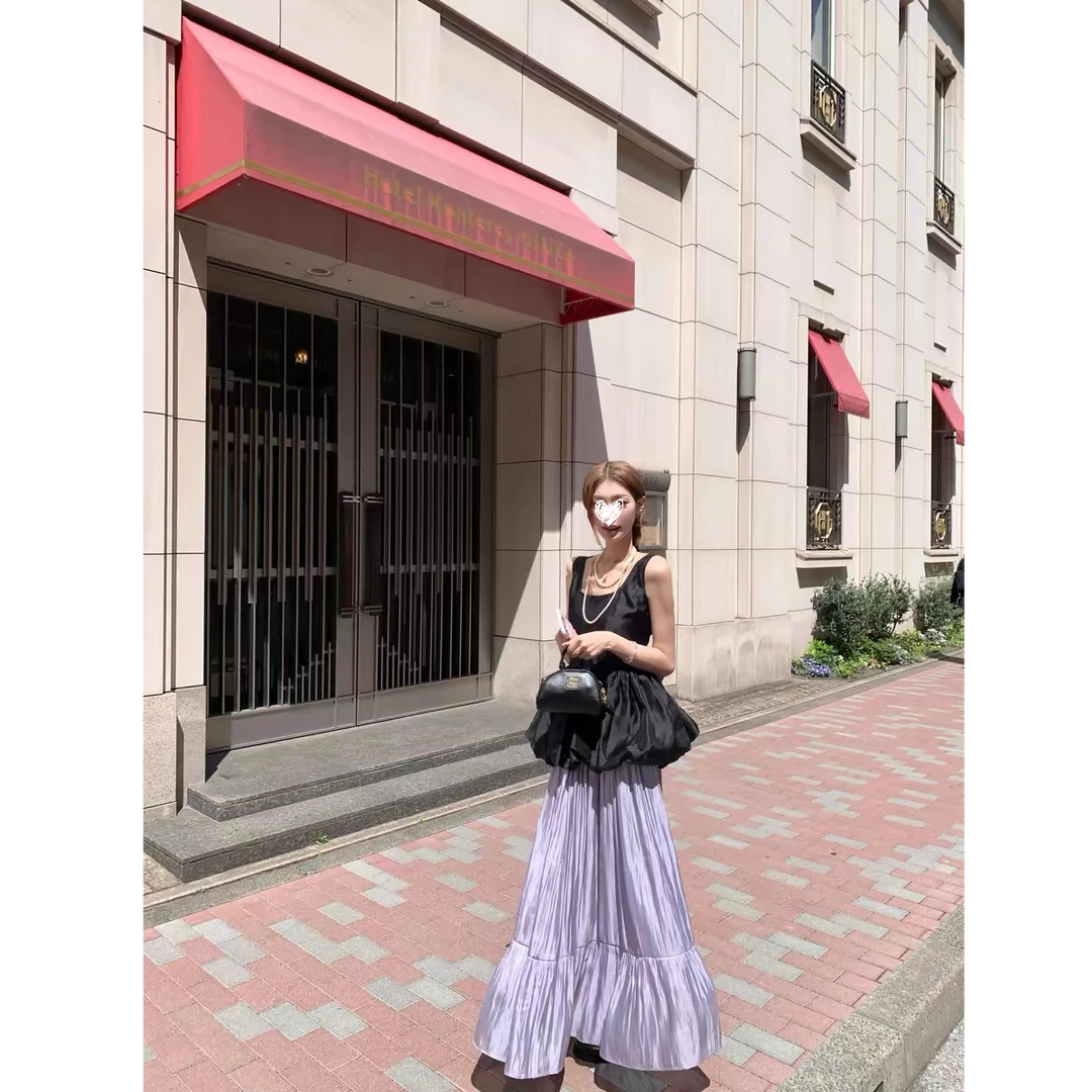 夏季度假温柔风甜美超好看上衣半身裙两件套