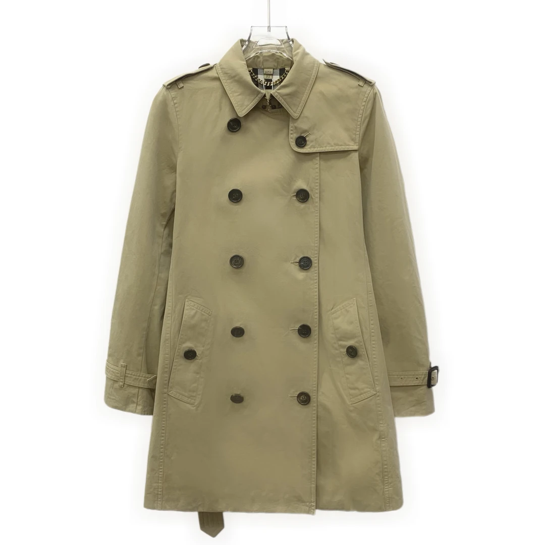 99新 BURBERRY/博柏利 IW0252 棕色棉质翻领腰带款风衣外套 S码
