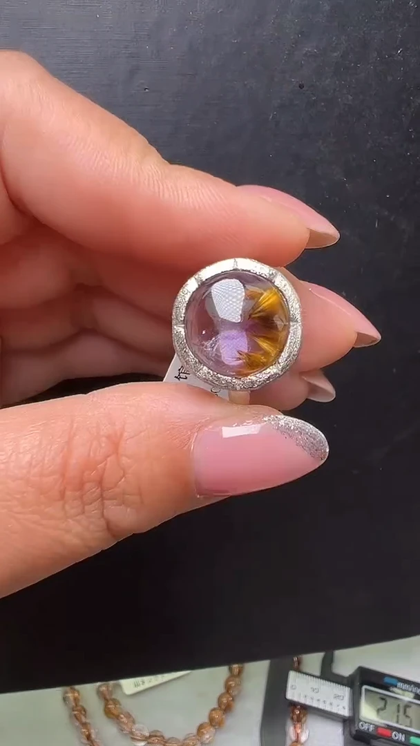 未镶嵌戒指水晶紫钛戒指 JP57733