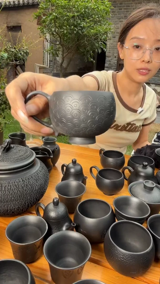 神农黑陶万龙甲咖啡杯