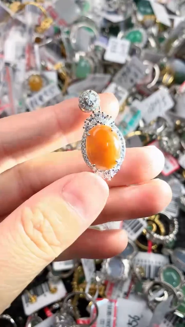 银S925镶嵌戒指翡翠888-----7