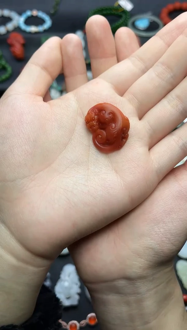 未镶嵌颈饰南红玛瑙赤龙【定制】06