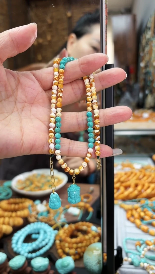 【闪购商品】绿松石颈饰18K金镶嵌项链