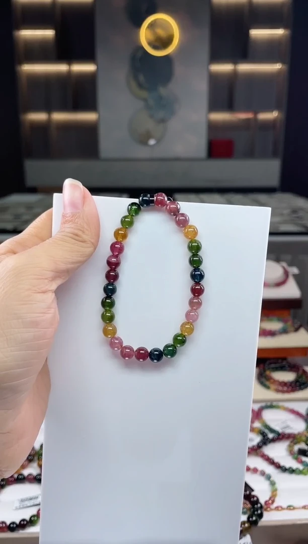 未镶嵌单圈手串碧玺（多样性发一条）Q