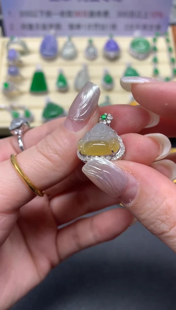 【闪购商品】翡翠吊坠(不含链)18K金镶嵌吊坠|2800+280