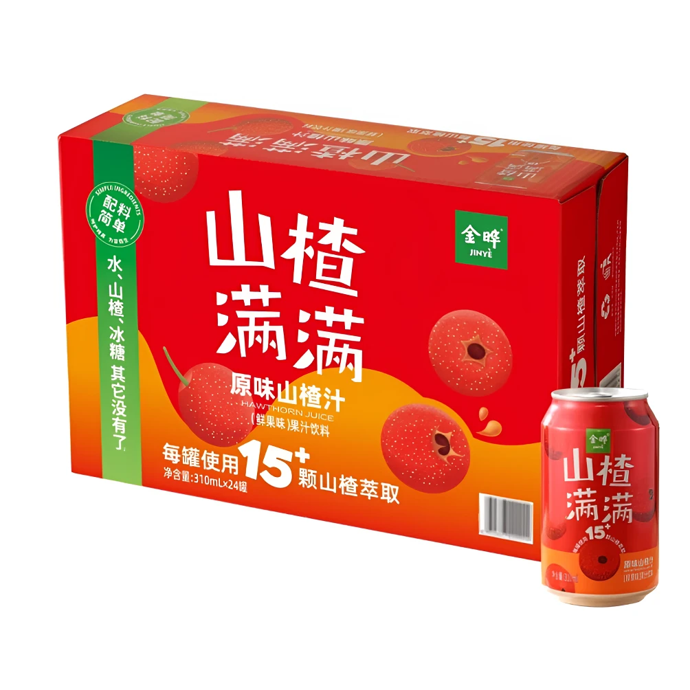 金晔 山楂满满山楂汁 310mL 24罐夏日必备饮品