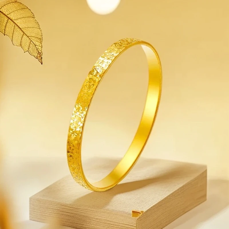 足金时尚大气碎冰冰手镯百搭气质经典精美3