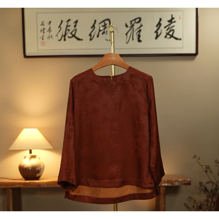 【红袖添香-香云纱衬衫】中式国风香云纱衬衫3119AAA