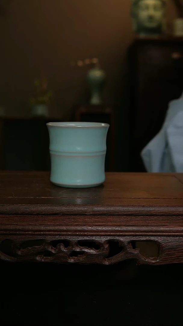 摆件仿古手工竹节杯
