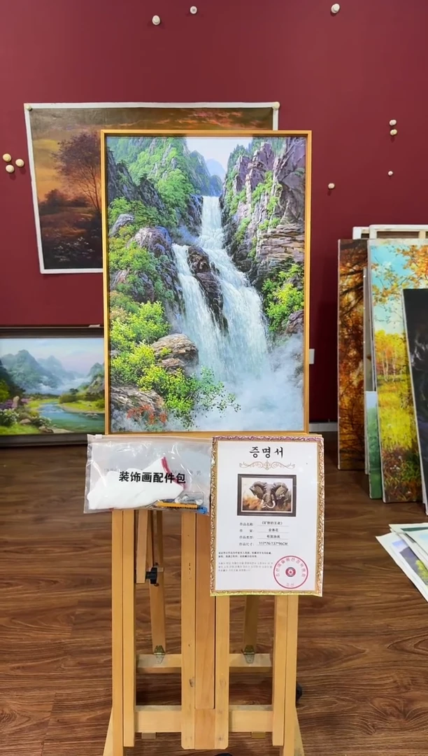 油画【原创·保真·带证书】朝鲜画家纯手绘油画--顺丰包邮--