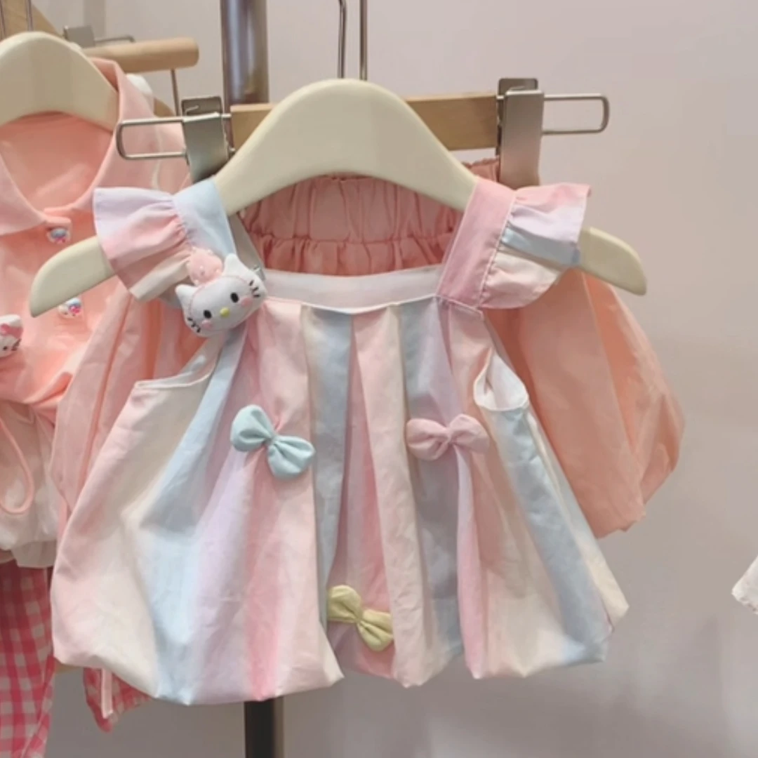 休闲风卡通动漫套头女薄款套装女童洋气韩版休闲卡通