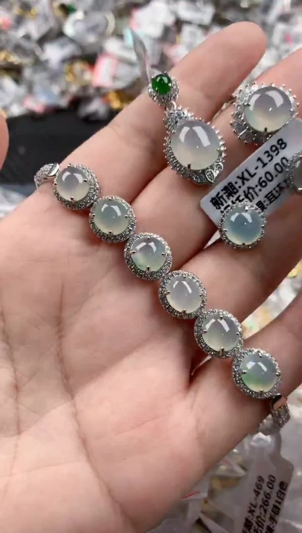 银S925镶嵌戒指翡翠555   7