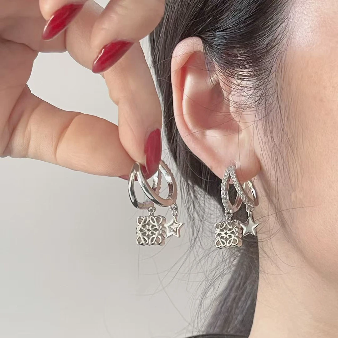 铜合金琉璃耳饰 耳环2025新款爆款高级感钉轻奢百搭耳饰金属温柔