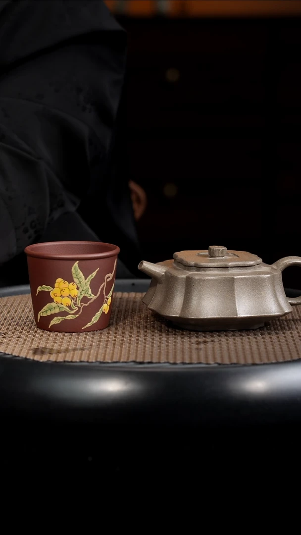 茶壶紫砂【F021】四方+主人杯宜兴紫砂