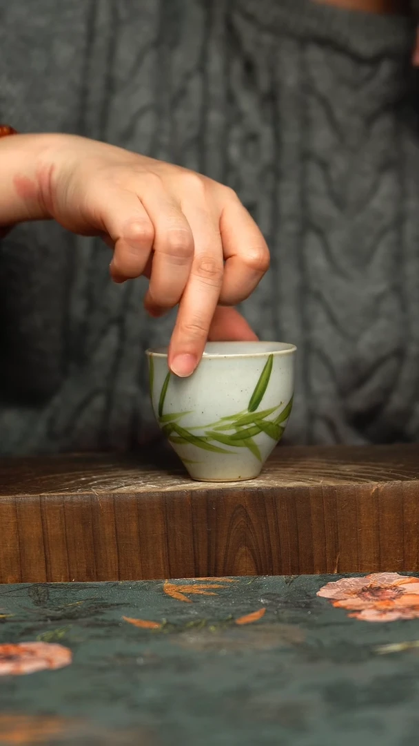 杯釉下彩手工手绘同款陶器