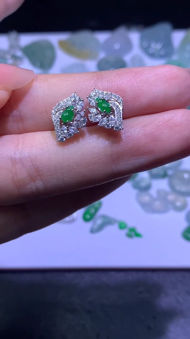 未镶嵌翡翠耳饰净货