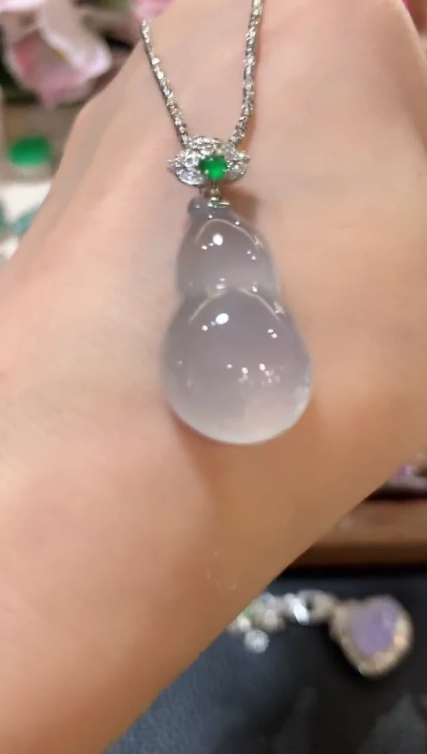 吊坠(不含链)18K金镶嵌翡翠z123