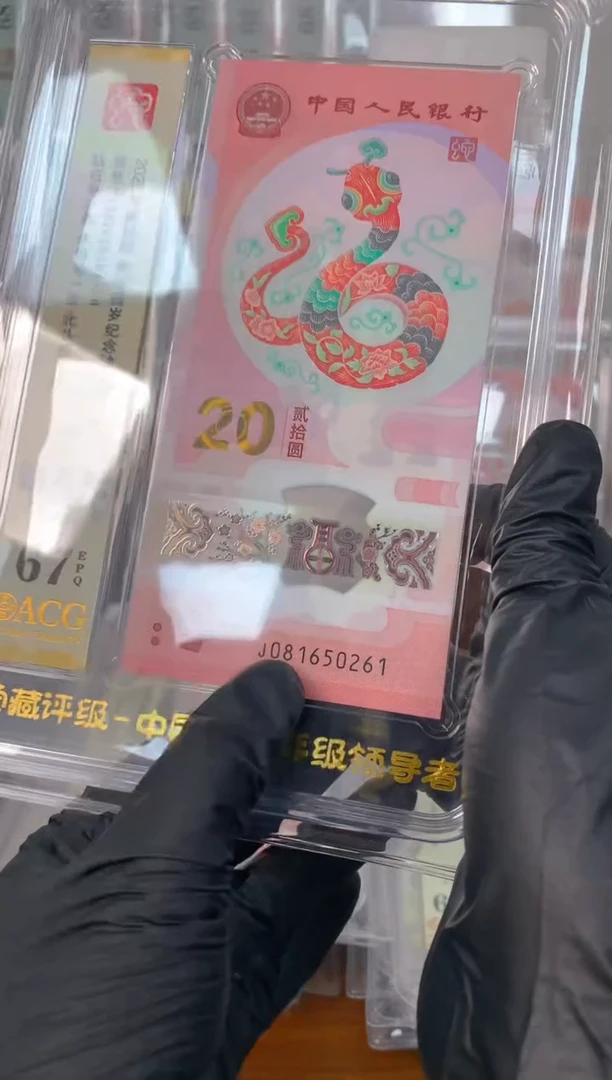塑料2025蛇钞 真钞 评价封装 标十