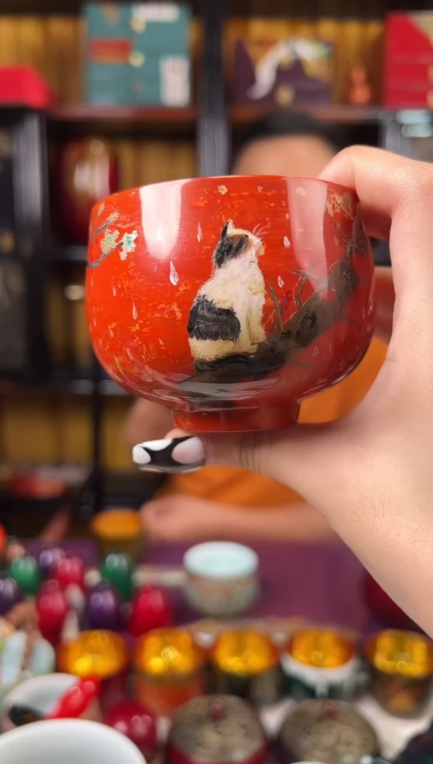 手绘猫杯-太古大漆